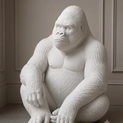 Mô hình tượng Gorilla Seduto trang trí cực chất cho bàn làm việc