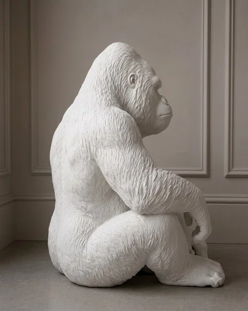 Mô hình tượng Gorilla Seduto trang trí cực chất cho bàn làm việc - Image 3