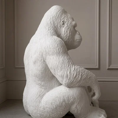 Mô hình tượng Gorilla Seduto trang trí cực chất cho bàn làm việc