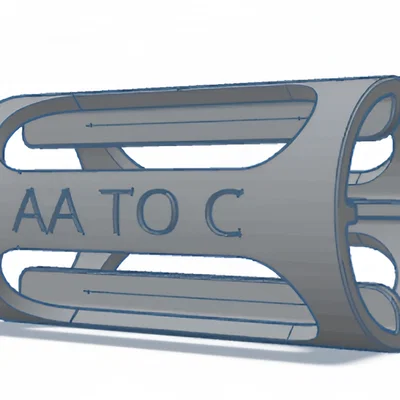 Bộ chuyển đổi pin AA sang C in 3D hoàn toàn (Không cần Support)