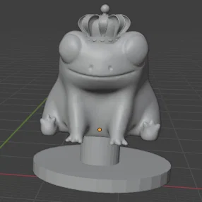 Mô hình Jibbitz 3D Ếch hoàng gia King Fred cho dép Crocs