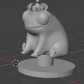 Mô hình Jibbitz 3D Ếch hoàng gia King Fred cho dép Crocs - Thumbnail 3
