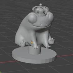Mô hình Jibbitz 3D Ếch hoàng gia King Fred cho dép Crocs