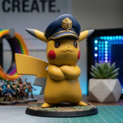 Mô hình 3D Capitán Pikachu chi tiết sắc nét 1