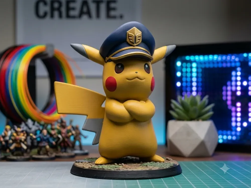 Mô hình 3D Capitán Pikachu chi tiết sắc nét 1