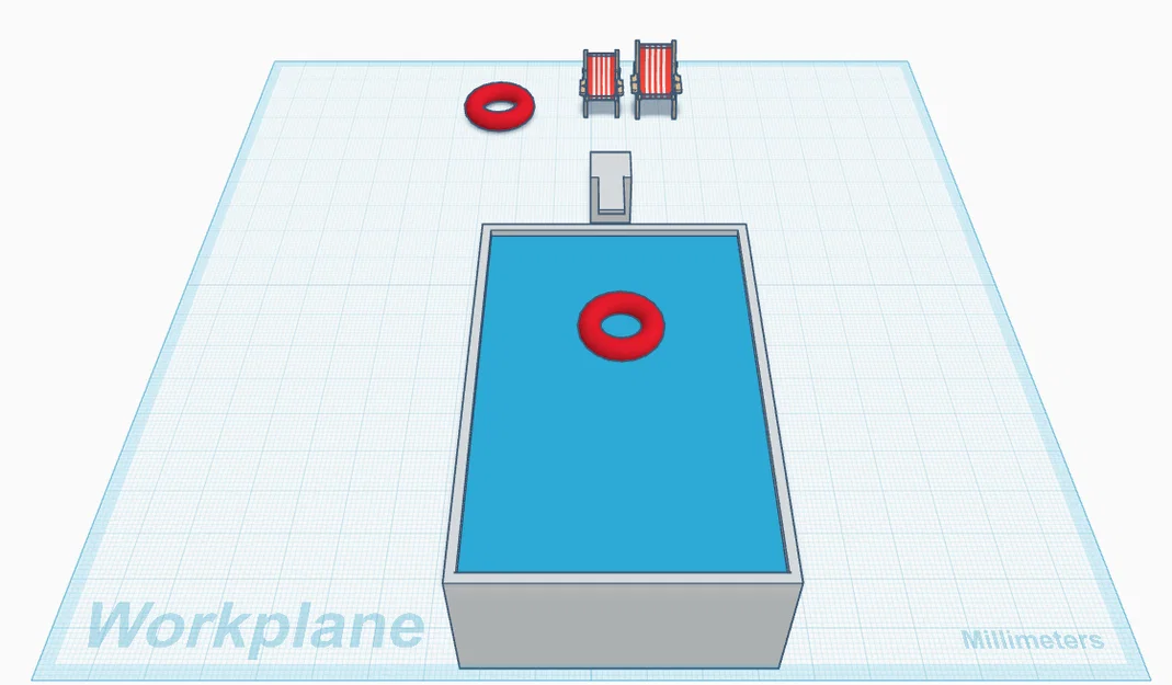 Mô hình sân vườn và hồ bơi thu nhỏ Backyard 3D - Image 1