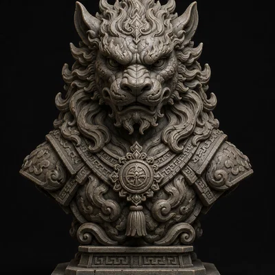 Guardián Celestial – Tượng Bán Thân STL Cho In 3D