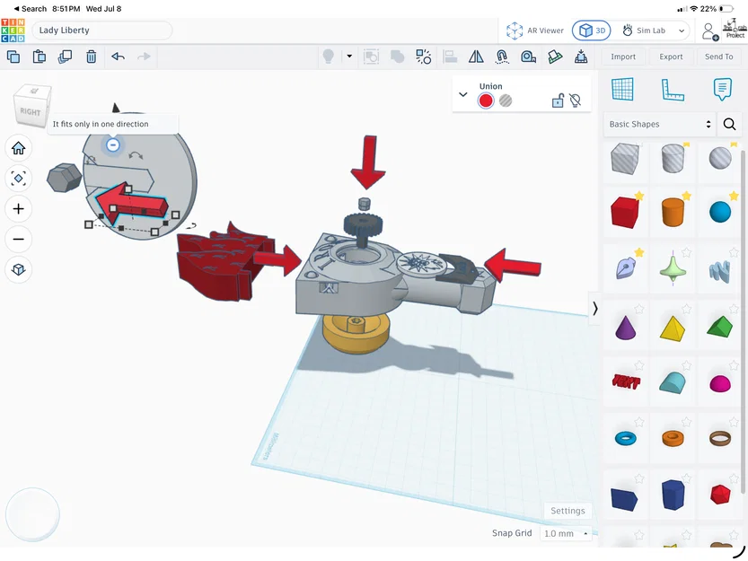 Mô hình con quay Iron Liberty BeyBlade in 3D không cần support - Image 3