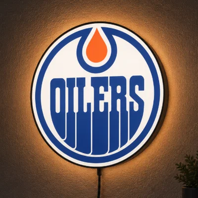 Hộp đèn LED Edmonton Oilers | File STL in 3D nhiều màu sắc