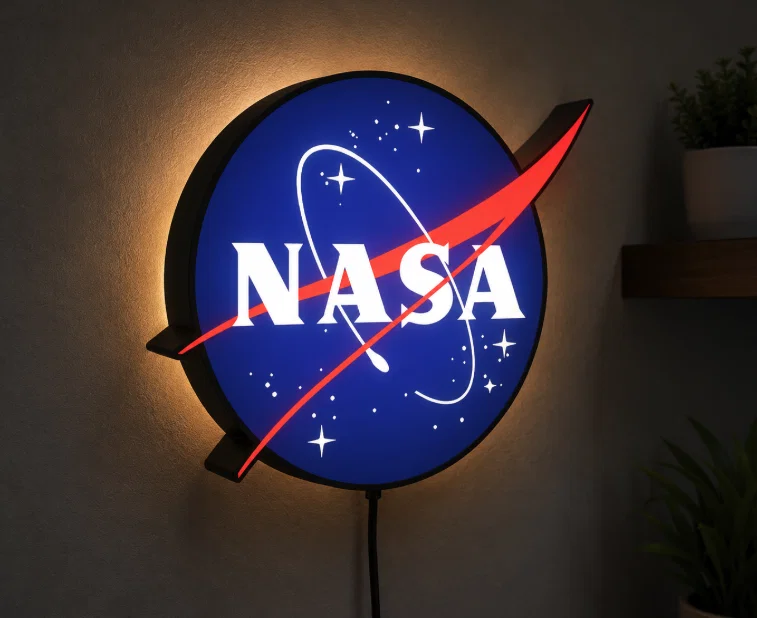 Hộp Đèn LED NASA SpaceX | File STL In 3D Đa Màu Sắc - Image 1