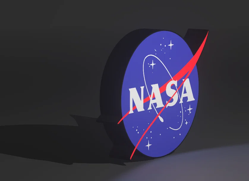 Hộp Đèn LED NASA SpaceX | File STL In 3D Đa Màu Sắc - Image 2