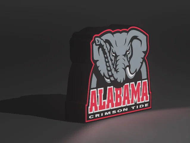Hộp đèn LED Roll Tide Alabama Bama | File STL in 3D nhiều màu - Image 2