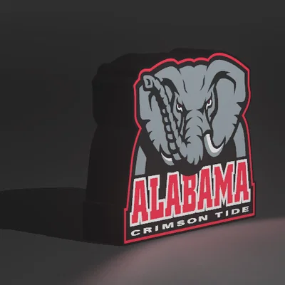 Hộp đèn LED Roll Tide Alabama Bama | File STL in 3D nhiều màu