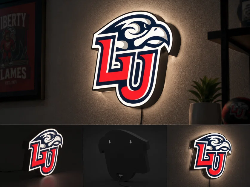 Hộp Đèn LED Liberty University | File STL In 3D Đa Màu Sắc - Image 1