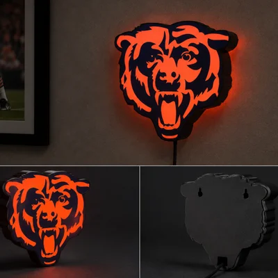 Hộp đèn LED Chicago Bears | File STL in 3D nhiều màu sắc