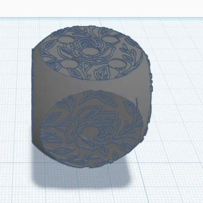 Mẫu xúc xắc họa tiết hoa văn (Fancy Floral Dice) in 3D tinh xảo
