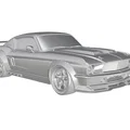 Mô hình Ford Mustang Fastback 1965-1968 phong cách đua cho in 3D - Thumbnail 2