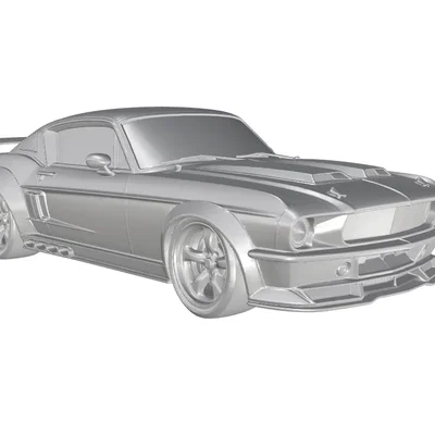 Mô hình Ford Mustang Fastback 1965-1968 phong cách đua cho in 3D