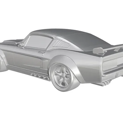 Mô hình Ford Mustang Fastback 1965-1968 phong cách đua cho in 3D