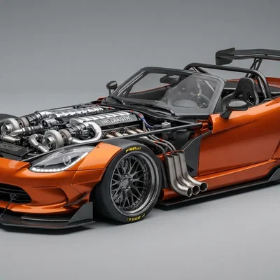 Mô hình siêu xe Roadster American Style Racing #5 in 3D chất lượng cao