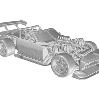 Mô hình xe đua Roadster American Style Racing hầm hố (File 3D)