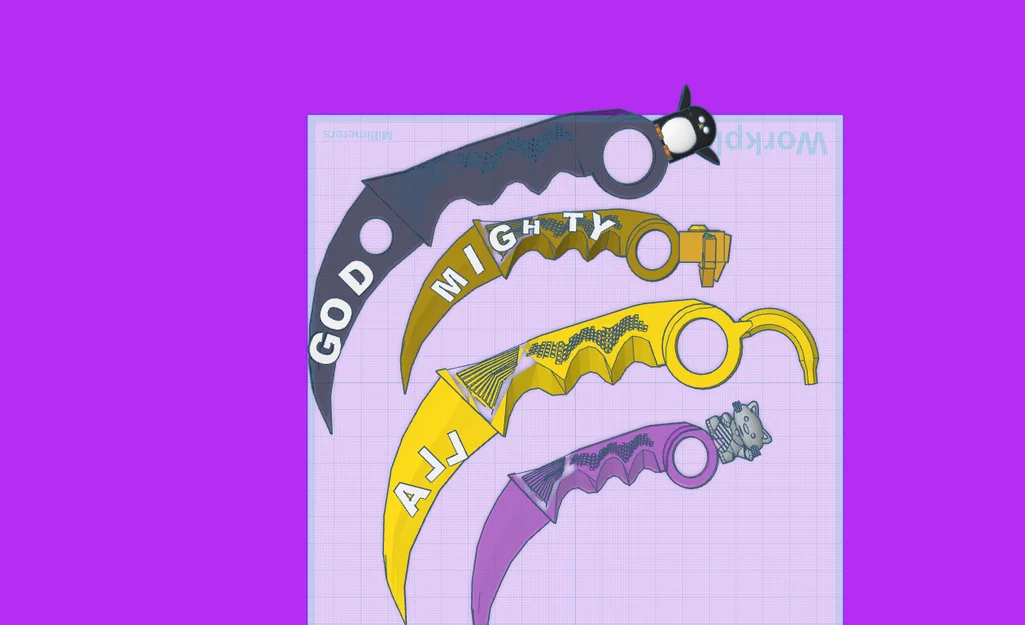 Mô hình dao Karambit trang trí God All Mighty độc đáo - Image 1
