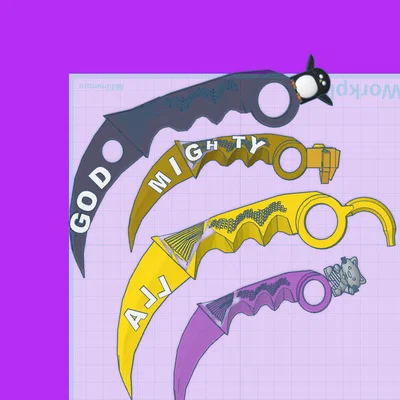 Mô hình dao Karambit trang trí God All Mighty độc đáo