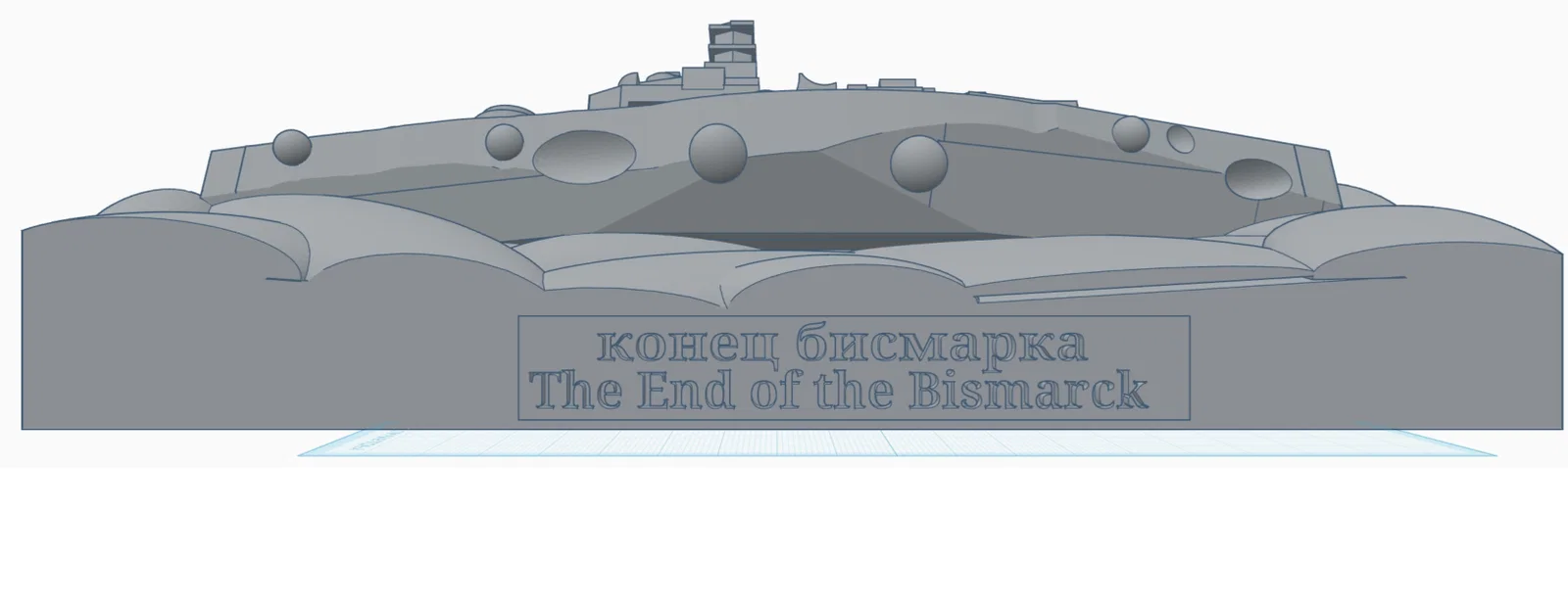 Mô hình 3D thiết giáp hạm Bismarck đang chìm - Bản tái hiện lịch sử - Image 1
