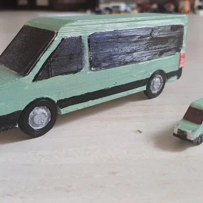 Mô hình đồ chơi xe tải chở hàng (cargo van)