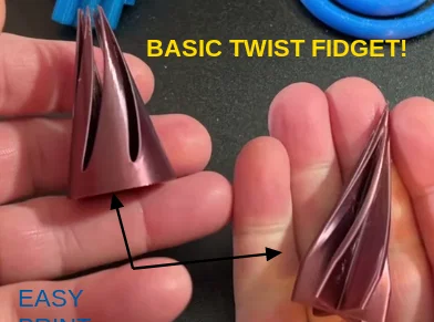 Đồ chơi fidget hình nón xoắn (Basic pass through twist fidget) dễ in - Image 1