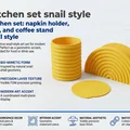 Bộ decor phong cách Ốc sên: giá đựng khăn giấy, ống đựng đồ và đế để cà phê - Thumbnail 1