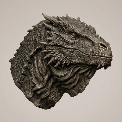 Mô hình tượng đầu rồng Vhagar (vgahar bust) in 3D siêu chi tiết