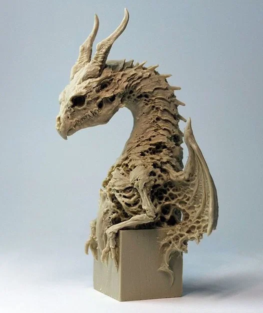 Mô hình tượng đầu rồng xương 3D (Skeleton Dragon Bust) cực chất - Image 1