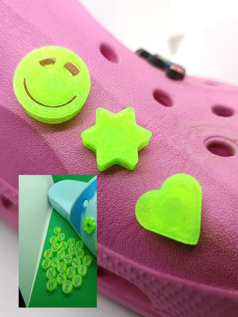 Bộ sưu tập charm hoa, ngôi sao, mặt cười, trái tim và chữ cái cho dép clogs - Image 2