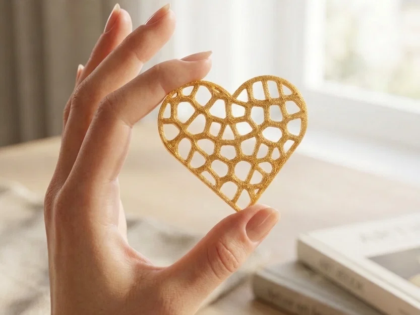 Trái Tim Trang Trí Phong Cách Voronoi - Image 1