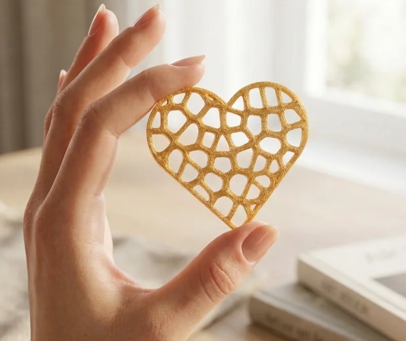 Trái Tim Trang Trí Phong Cách Voronoi