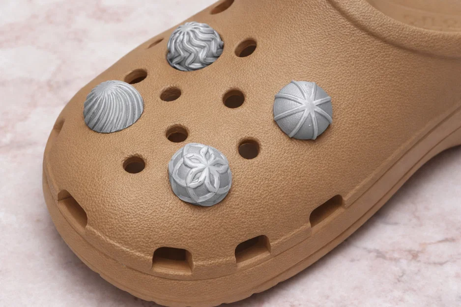 Charm Clog Bán Cầu Hình Học – Tinh Tế Với In 3D - Image 1