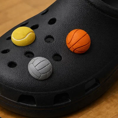 Bộ Charm Hình Quả Bóng Cho Dép Clog - Tennis, Bóng Rổ, Bóng Chuyền
