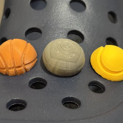 Bộ Charm Hình Quả Bóng Cho Dép Clog - Tennis, Bóng Rổ, Bóng Chuyền