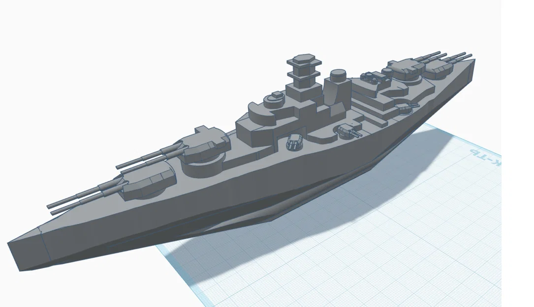 Mô hình tàu chiến Bismarck và đế trưng bày 3D - Image 2