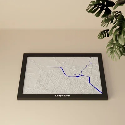 Sông Kaiapoi, New Zealand - Mô hình địa hình 3D thu nhỏ