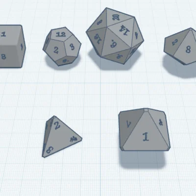 Bộ sưu tập xúc xắc đa diện 3D - D6, D12, D20 cho board game