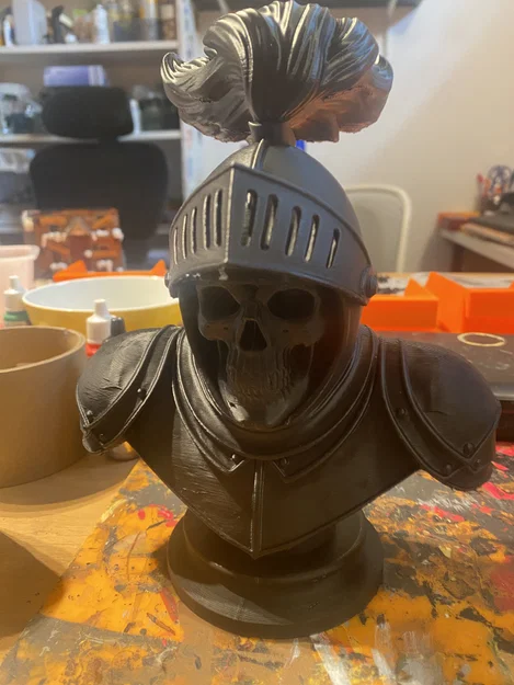 Tượng bán thân Hiệp sĩ Bộ xương - Skeleton Knight (Mô hình 3D) - Image 3