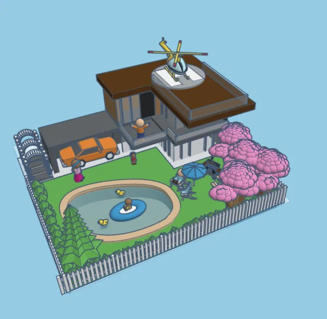 Mô hình ngôi nhà sân vườn 3D cực chill - Tải file STL miễn phí - Image 1