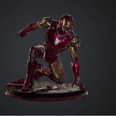 Mô hình 3D Iron Man tư thế siêu anh hùng cực chất