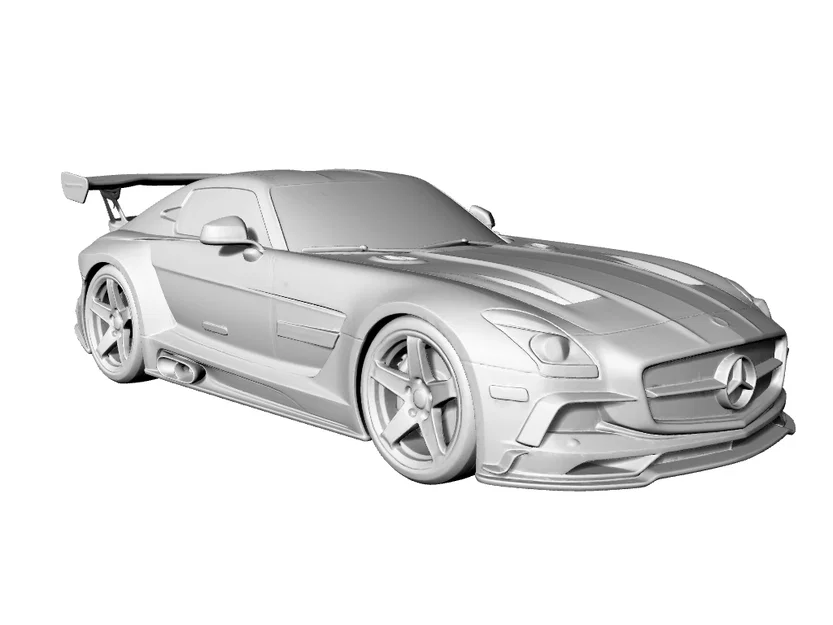 Mô hình 3D xe đua Mercedes SLS AMG C197 Widebody độ chi tiết cao - Image 2