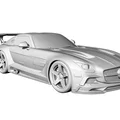 Mô hình 3D xe đua Mercedes SLS AMG C197 Widebody độ chi tiết cao - Thumbnail 2