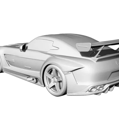 Mô hình 3D xe đua Mercedes SLS AMG C197 Widebody độ chi tiết cao