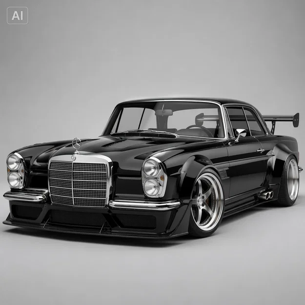 Mô hình Mercedes W111 W112 Coupé Racing Widebody in 3D - Image 1
