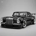 Mô hình Mercedes W111 W112 Coupé Racing Widebody in 3D - Thumbnail 1